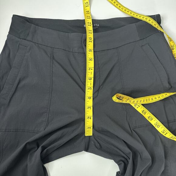 Athleta Jogger Womens 12‎ Black Trekkie Textured Tapered Zip Pockets Hiking - Picture 9 of 13